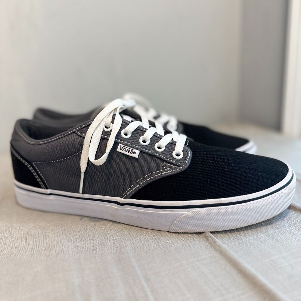 Vans Off The Wall Sneakers Men's 11.5 Black Gray Lace Up Skate Shoes 500714 - Picture 2 of 10